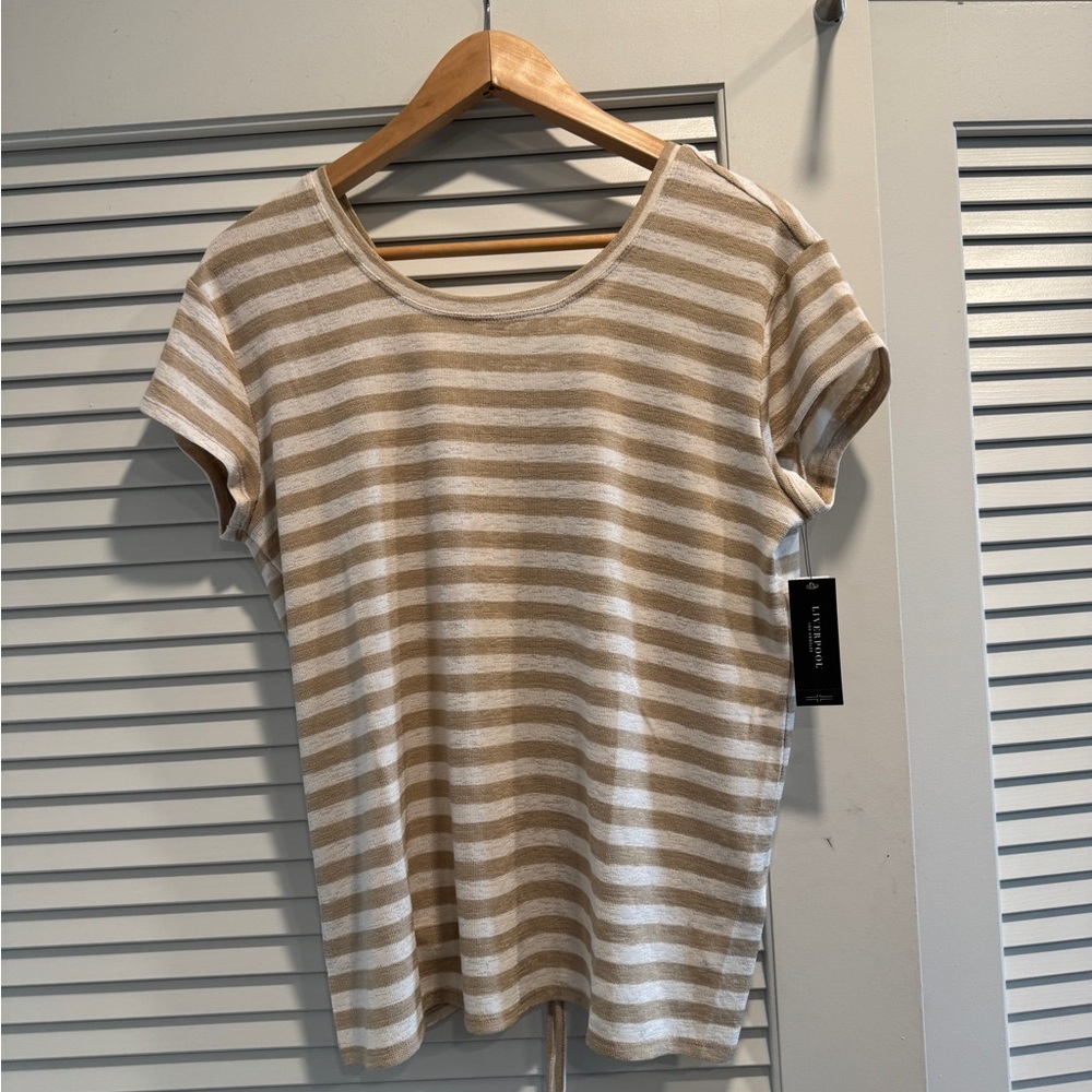 Striped Tan and White Women's Top Liverpool